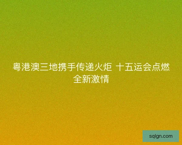 粤港澳三地携手传递火炬 十五运会点燃全新激情